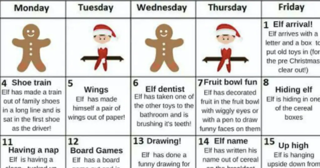 The Elf On The Shelf Chart Всем родителям нужно это Рождество