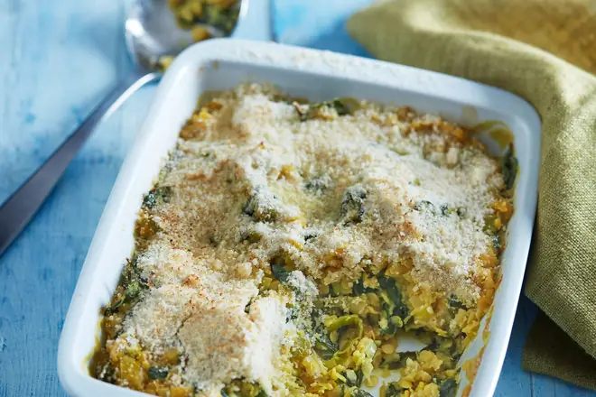 Полезная для кишечника запеканка из чечевицы