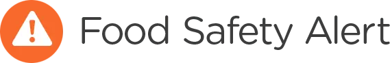 Illustration with a triangle and exclamation mark and text reading Food Safety Alert
