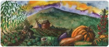 3. Красочная сцена из Книги Орла с мисс Кролик, которая собирает морковь с земли