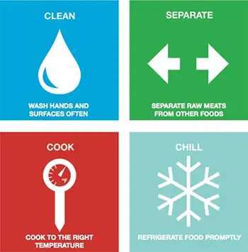 Graphic: Clean, separate, cook and chill