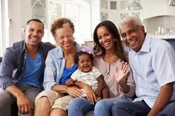 Фото бабушки и дедушки, родителей и ребенка