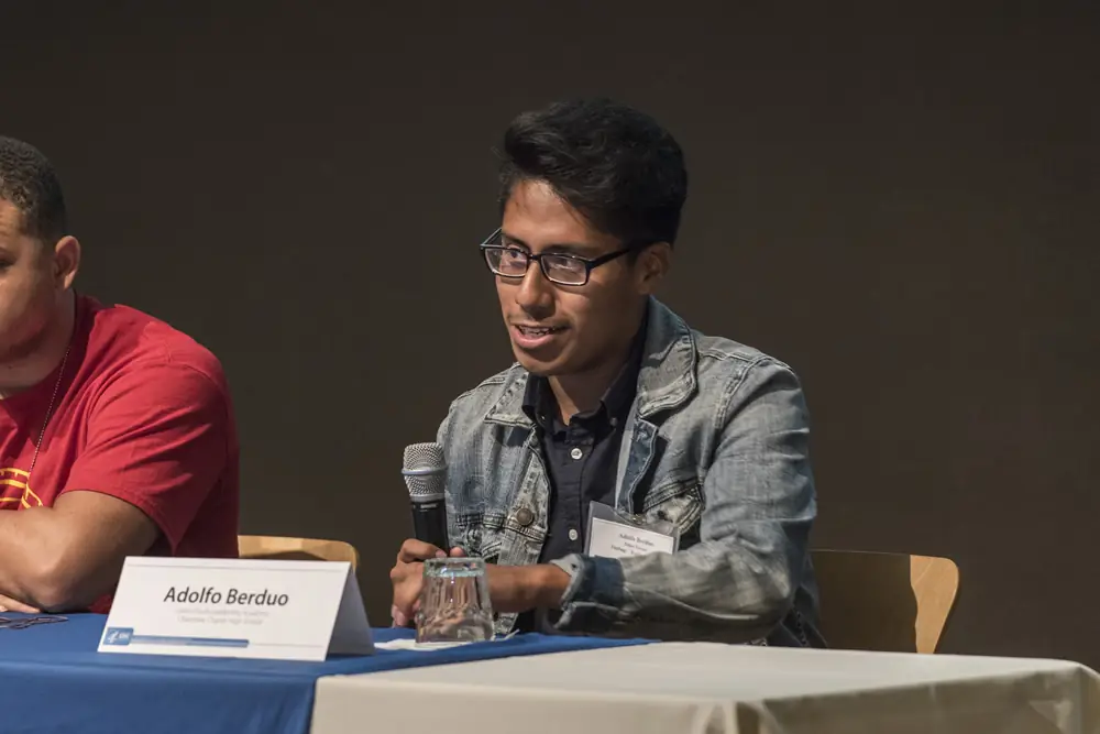 PHEF panelist Adolfo Berduo talks about issues facing immigrant youth PHEF panelist Adolfo Berduo talks about issues facing immigrant youth