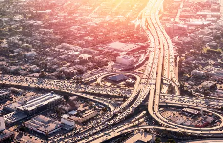 Image of the Los Angeles freeway at rush hour