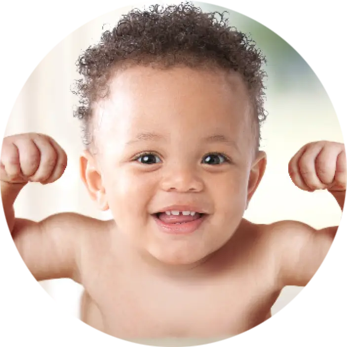 Baby flexing his muscles Baby flexing his muscles