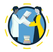 professionals with books