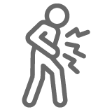 Illustration of a person with stomach pain