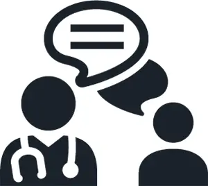 illustration of doctor talking to patient illustration of doctor talking to patient