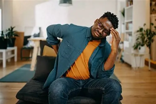 Человек дома чувствует боль в спине