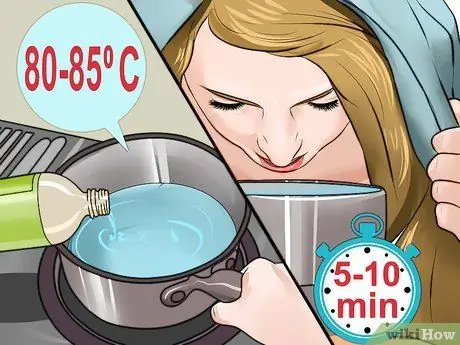 Используйте пар для снятия давления в носовых пазухах Шаг 4 Используйте пар для снятия давления в носовых пазухах Шаг 4