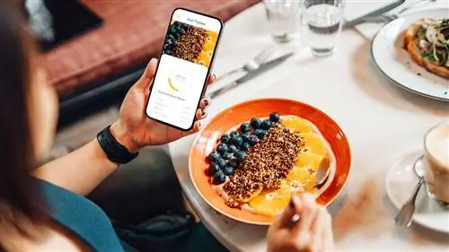 регистрация данных о еде в приложении во время исследования здоровья