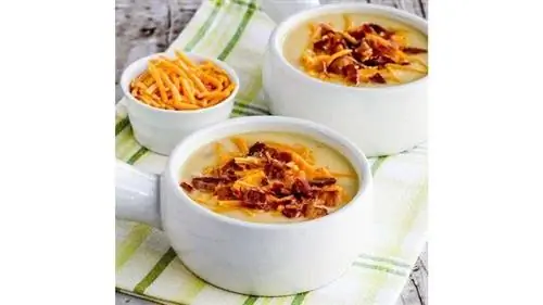 сырный суп из цветной капусты с беконом