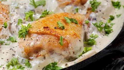 Рецепт куриных бедрышек со сливочным соусом быстрого приготовления