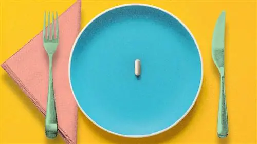 тарелка с таблеткой на ней фото иллюстрация