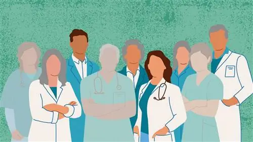 иллюстрация группы врачей, некоторые из которых уходят на пенсию иллюстрация группы врачей, некоторые из которых уходят на пенсию