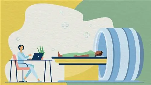 женщина-врач женщина пациент МРТ иллюстрация