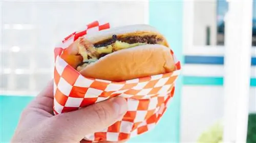 Фаст-фуд, неожиданный чизбургер с сахарной бомбой