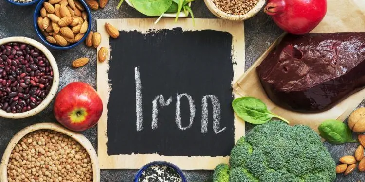 Различные продукты с высоким содержанием железа