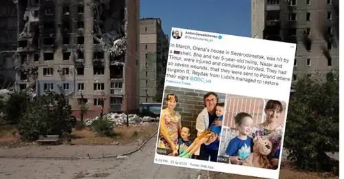 Взорван жилой дом в Северодонецке на востоке Украины - июль 2022 года. (Скрин: Twitter/Gerashchenko_ru)